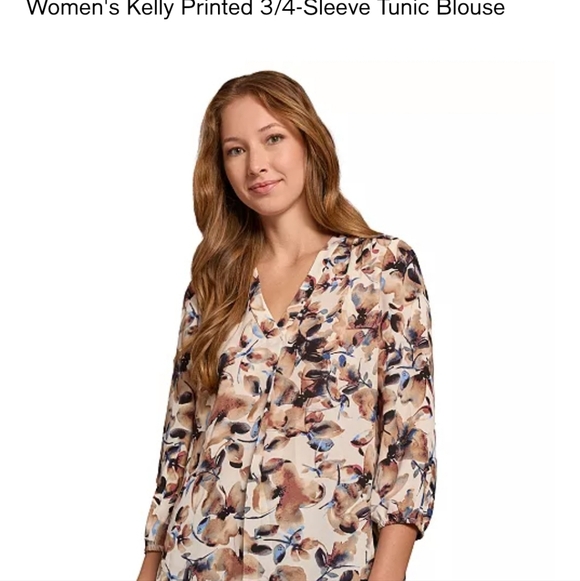 Women's Jones New York Watercolor Floral Tunic Size Large - Picture 5 of 5